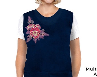 Classy Pal Cobbler Aprons for Women with Pockets, Plus Size, Cleaning Smock for Artist, Teacher & Hair Stylist, Mandiles Para Mujer (Navy)