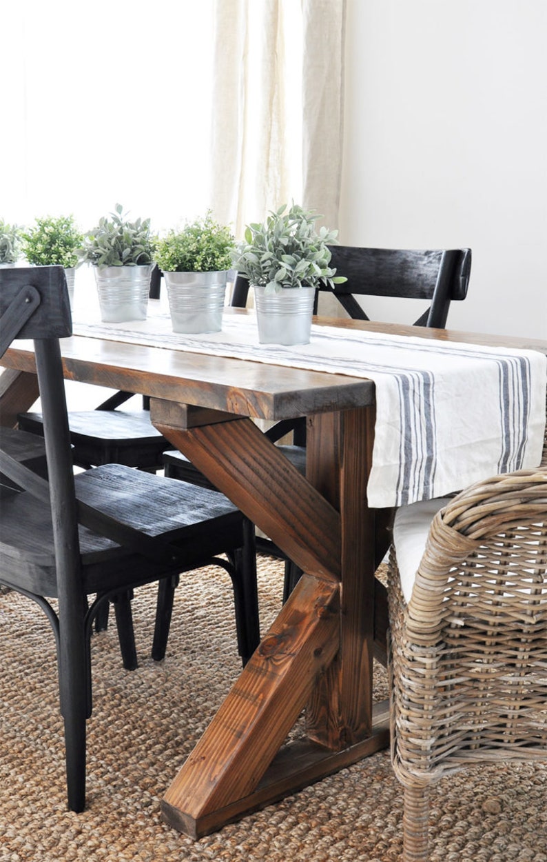 X Brace Farmhouse Table Etsy