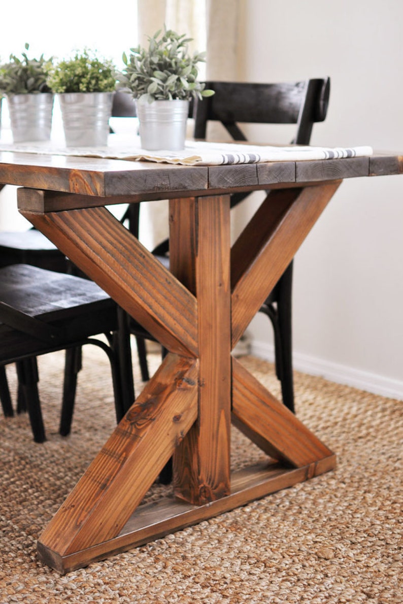 X Brace Farmhouse Table Etsy