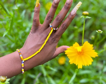 Beaded ring bracelets