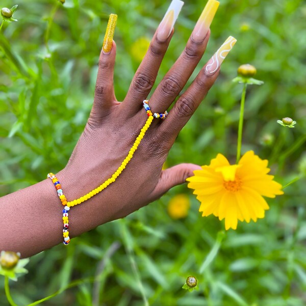 Beaded ring bracelets