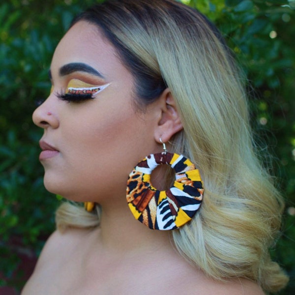 Safari fabric earrings
