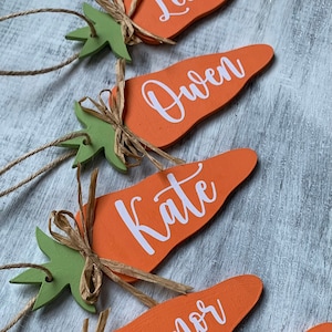 Personalized Easter Basket Name tag, Custom Carrot tags, Spring Decor, Easter decorations, Custom tags, Place settings, Personalized gifts