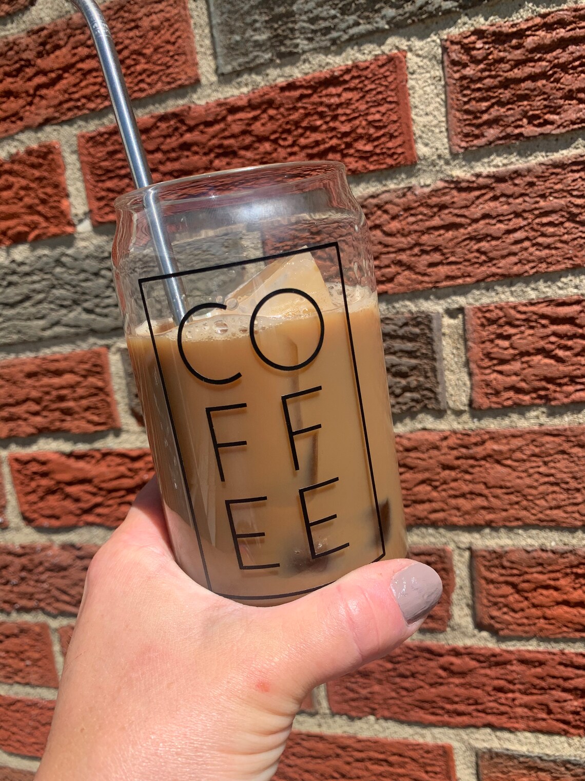 etsy iced coffee glasses