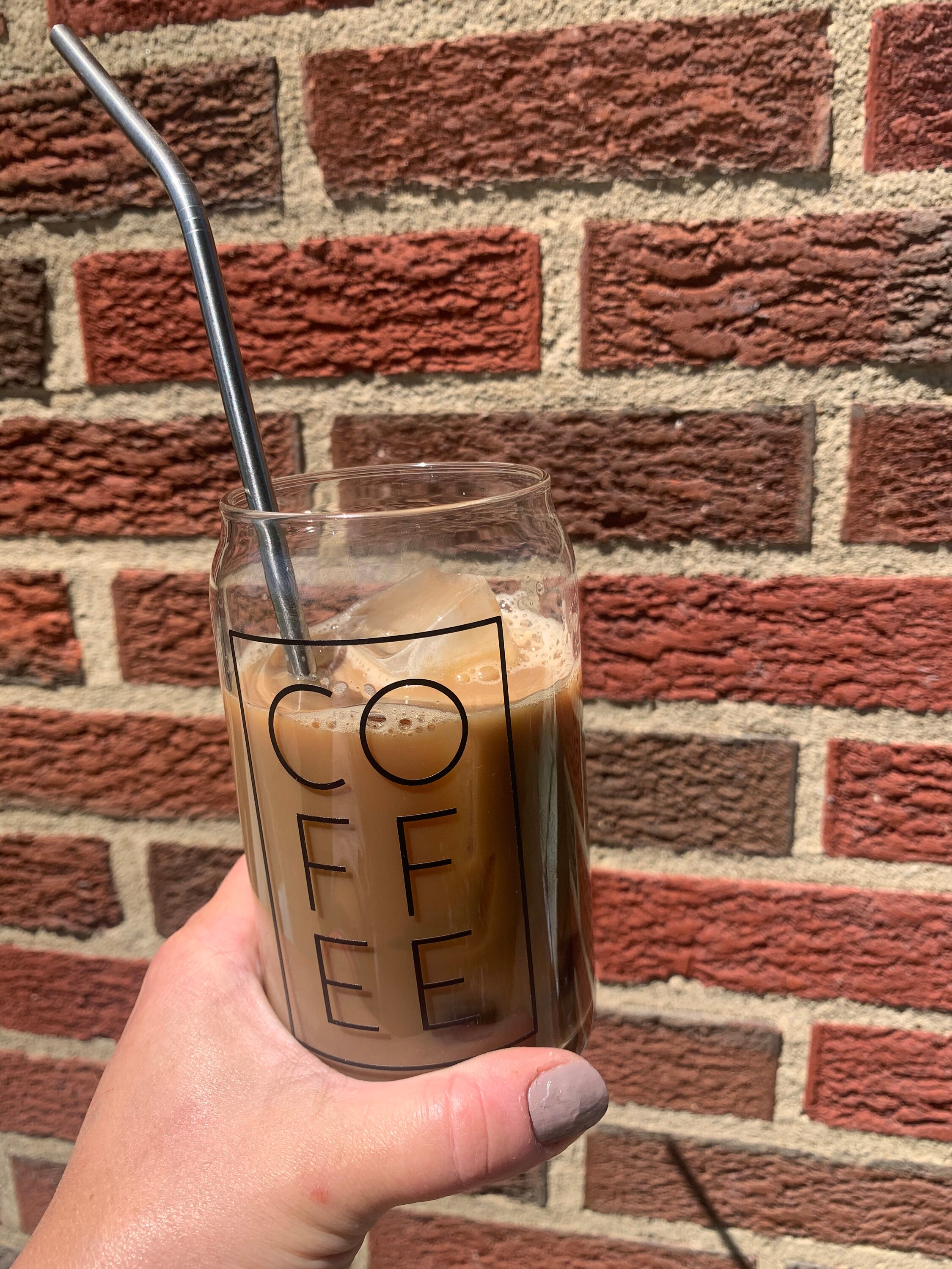 Iced Coffee Beer Can Glass Simple Mug Simplistic Coffee Etsy UK