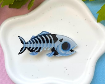 Fish Bones Acrylic Hair Clip