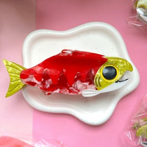 Red Sockeye Salmon Hair Claw