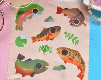 Fish / Trouts Microfiber Cleaning Cloth