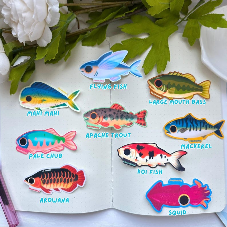 Sticker Fish It Fish Collection 2 Vinyl Stickers - Etsy