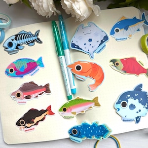 Adesivi in vinile della collezione Fish