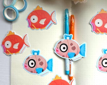 Pegatinas de vinilo de pez gamer