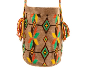 Handmade Wayuu Crossbody Bag, Ethnic Shoulder Bag, One of a Kind Artisan Bag