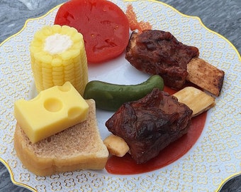 Beef Short Rib soap Birthday prank Food plate Gift for Him realistic Food Soap Fun Soap Fake Food Gag Gift  HandMade