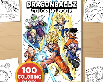 Libro para Colorear Dragon Ball Z: 100 páginas DBZ, PDF A4, descarga instantánea