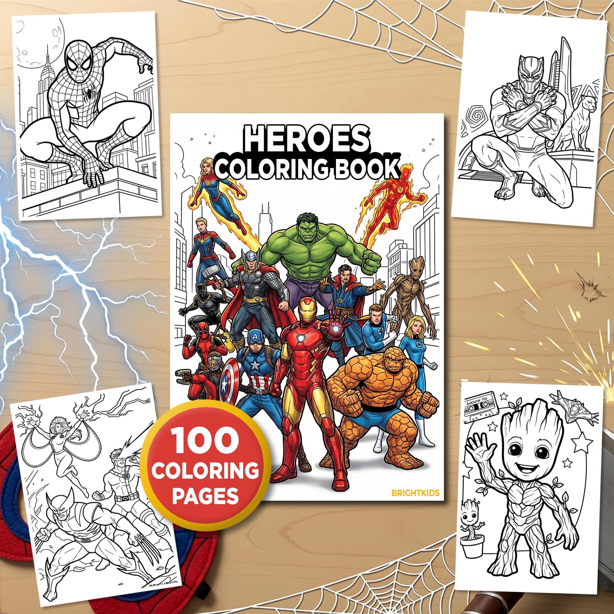 Superhero Coloring Page - Etsy, image size:2000x2000