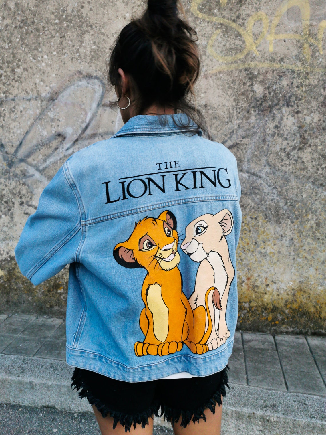 THE LION KING Hand Painted Denim Jacket - Etsy