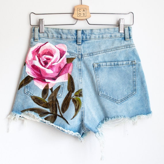 Painted jean shorts Clearance