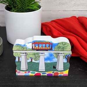Red Trolley Mr Rogers Trolley Mister Rogers/' Neighborhood Make-BelievePBS Kindness143 Wooden Art Cats Meow Childhood Memories