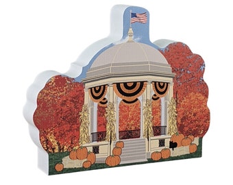 Salem Commons Bandstand in Autumn, Fall Color, Salem Massachusetts, Cats Meow Village