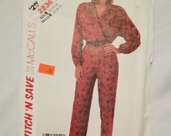 McCalls 2236 Ladies Casual Tunic size small vintage 1950/'s