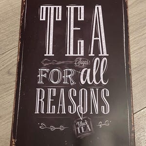 Letrero metálico de té de estilo vintage