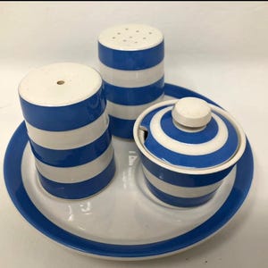 Ensemble de condiments cornishware oignons sel poivre