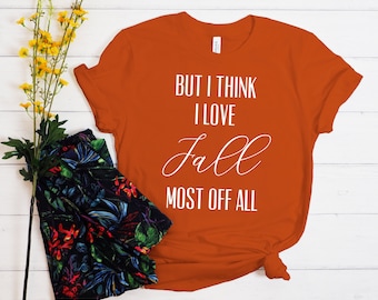 Maglietta con grafica "I Love Fall", maglietta autunnale