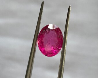Rubellite Tourmaline Oval Cut Deep Pink Color/Colour Gemstone