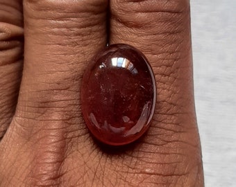 Rubellite Tourmaline Cabochon, Deep Red Cherry Gem (30.10 Carats)