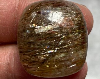 Green Rutile Quartz Multiflakes Cabochon Natural Black Lines with Natural Mltiflakes