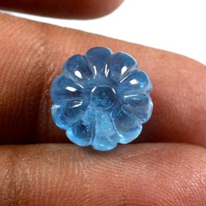 Extreme Aquamarine Round Carving Stone 7.25 Carats Brilliant Quality Natural Blue Aquamarine Carving Stone (11 x 8) Round Carving