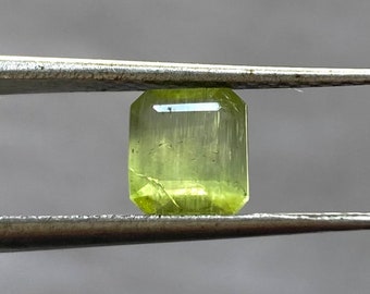 Green Tourmaline Cats Eye Asscher Cut Gemstone For Jewelry/Jewellery