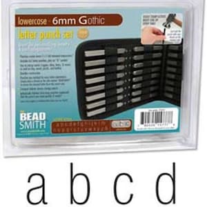 3mm GOTHIC Lower Case Metal Stamp set, Beadsmith LOWER Case  San Serif Metal Letter Sets, metal stamps, jewelry stamps, metal stamping tools