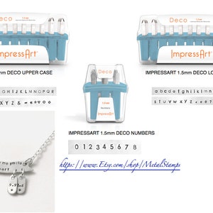 ImpressArt 1.5mm DECO UPPER/LOWER or NUMBeRS, Metal Letter Set, metal stamps, jewelry stamps, metal stamping tools