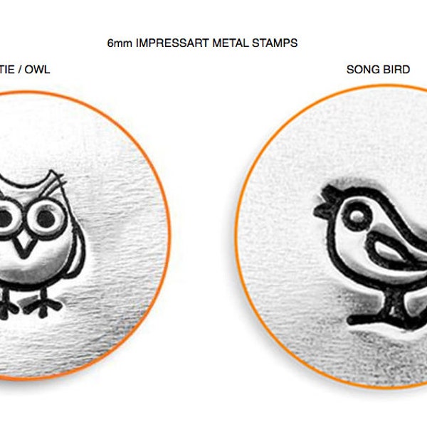 ImpressArt Bird Stamps SONG Bird or Owl /Hootie Animal Stamps, Jewelry Stamps, Metal Stamps, Metal Stamping Tools