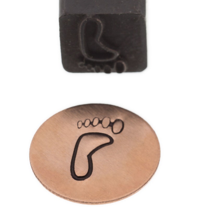 baby feet Eurotool 5mm or 10mm LEFT or RIGHT Jesus Footprints outlinesolid metal stamps metal stamps Stamping Tools diy jewelry stamps