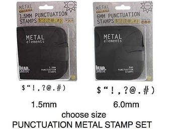 1.5mm or 6.0mm Metal PUNCTUATION Stamps, 1.5mm Punctuation stamps, 6.0mm Punctuation stamps, metal stamps