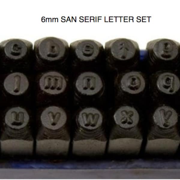 6mm SAN SERIF Lower Case Metal Letter Set, 6mm letter stamps, Jewelry Stamps, metal stamps, metal stamping tools, Jewelry Stamping tools