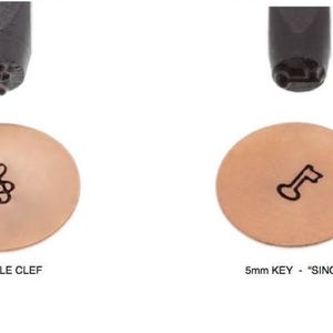 5mm MUSIC STAMPS - Treble Clef, KEY Eurotool Metal Stamps, diy jewelry stamping, jewelry stamps, metal stamping tools