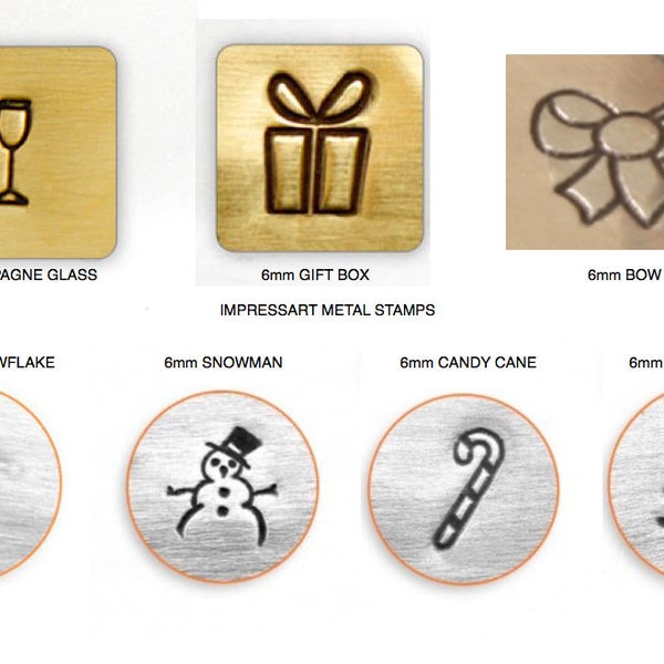ImpressArt Gift Box, Christmas Tree, Snowflake, Champagne Glass, diy metal stamping tools, diy jewelry stamping