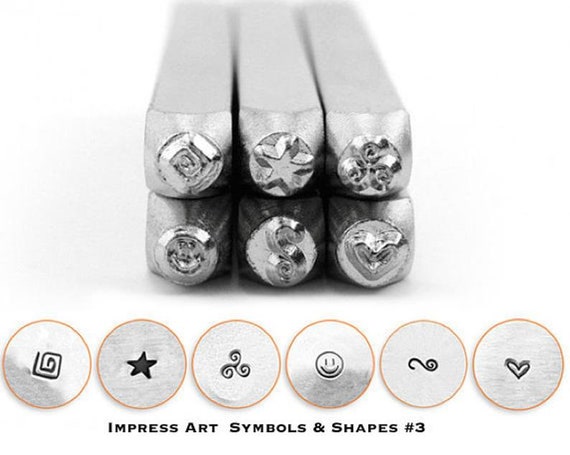 ImpressArt Pc SYMBOLS SHAPES SERIES Metal Stamp Set, jewelry stamps,  DiY Jewelry stamping, metal stamping tools, metal design stamps
