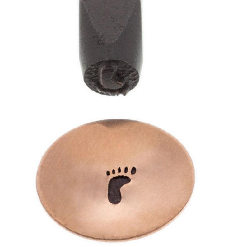 baby feet Eurotool 5mm or 10mm LEFT or RIGHT Jesus Footprints outlinesolid metal stamps metal stamps Stamping Tools diy jewelry stamps