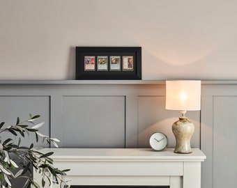 Marco horizontal para 4 cartas coleccionables / Pokémon, MTG, Yu-Gi-Oh!, Deportes / Protección UV / Madera dura negra satinada