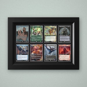 8 Trading Card Frame | 99% UV Protection | Pokemon, MTG, Yu-Gi-Oh!, Sports | Satin Black Hardwood