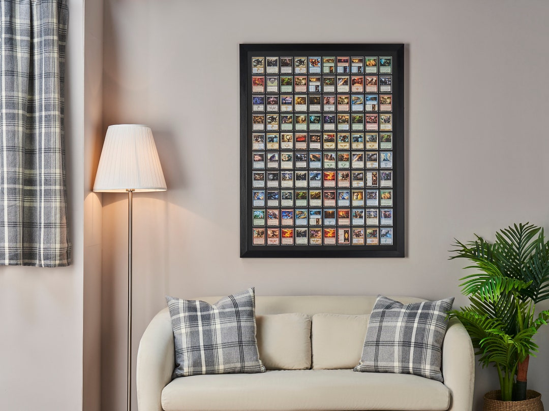 yugioh card picture frame FramePro PSA Graded Display Frame, Wall Mount Baseball Trading Card Display Case ONLY fit for PSA Graded Cards, Display for Basketball Football Hockey Pokemon MTG Cards 3 PSA Limit Over Collection: Over-Frame Cards!