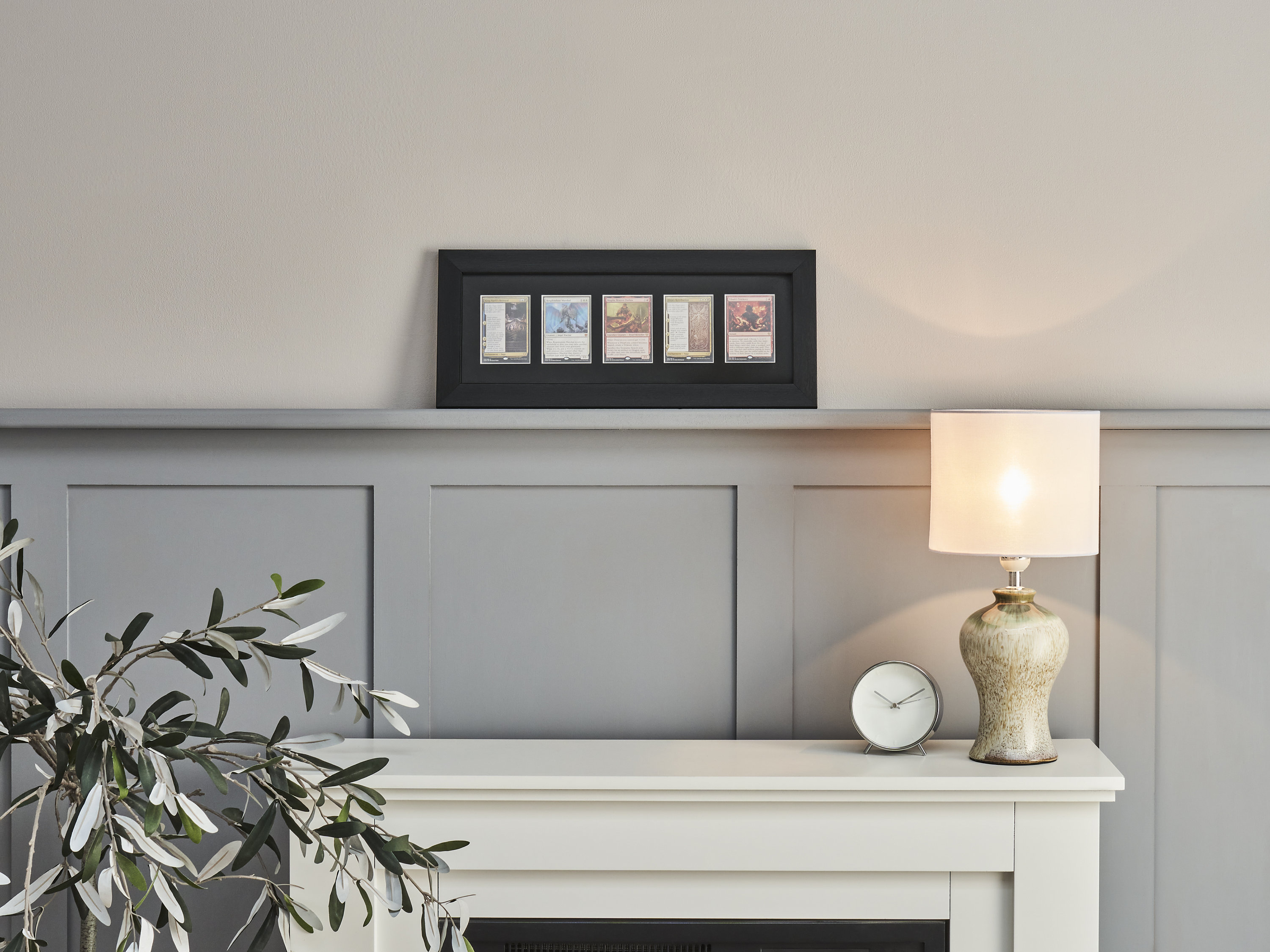 Handcrafted Satin Black Five-Card Frame