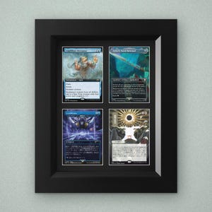 4 Trading Card Frame | 99% UV Protection | Pokemon, MTG, Yu-Gi-Oh!, Sports | Satin Black Hardwood