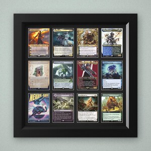 12 Trading Card Frame | Pokemon, MTG, Yu-Gi-Oh!, Sports | UV Protection | Satin Black Hardwood