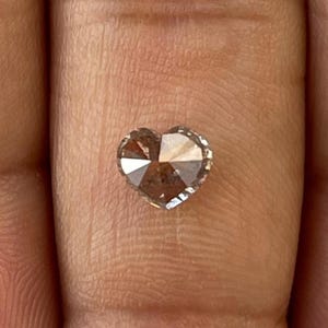 1.30 Ct, 6.3x5.6 mm Heart Shape Salt and Pepper Diamond, Natural Loose Diamond, Rustic Diamond for Engagement Ring or Jewelry