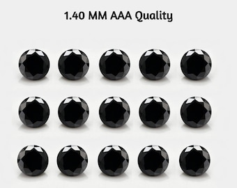 1.40 mm Loose Black Diamonds | Round Brilliant Cut Diamond | Treated Black AAA+ Quality Diamonds